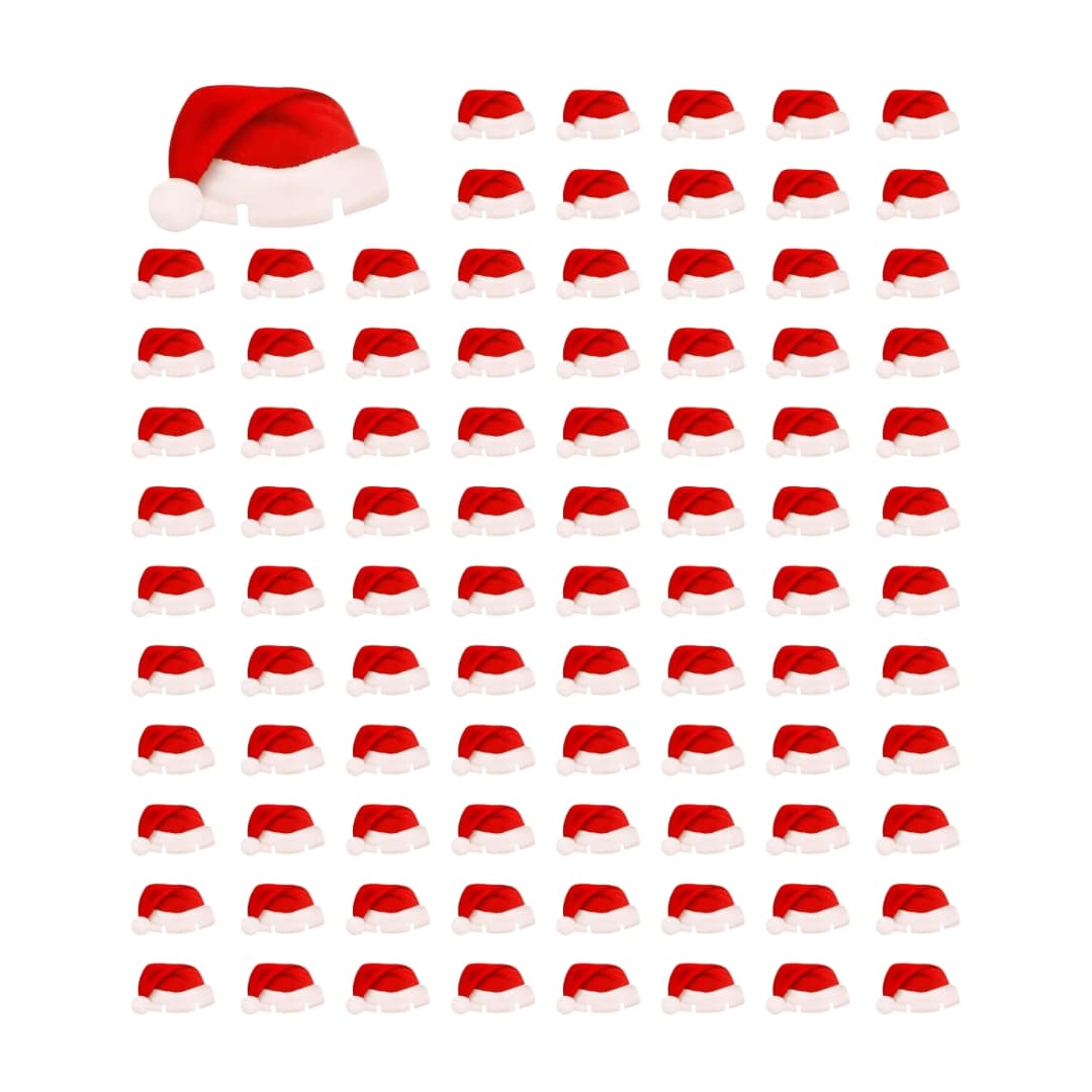 Set de 90 mini gorros de Navidad para copas, opción ideal para fiestas grandes, cenas de empresa