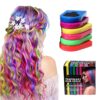 Set de tizas de colores para el cabello con seis tonos lavables presentado sobre fondo blanco