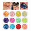 Set LumiGlow Pro de glitter en gel UV con efecto 3D holográfico presentado sobre fondo blanco