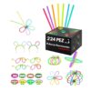 Pulseras luminosas 224 piezas Opti Glow con caja en fondo blanco para fiestas y eventos