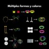 Barras fluorescentes Lumina Pro encendidas mostrando brillo intenso y variedad de colores vivos en la oscuridad