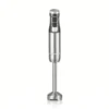 Batidora de mano profesional de 800W en acero inoxidable con control de velocidad ajustable y diseño ergonómico.