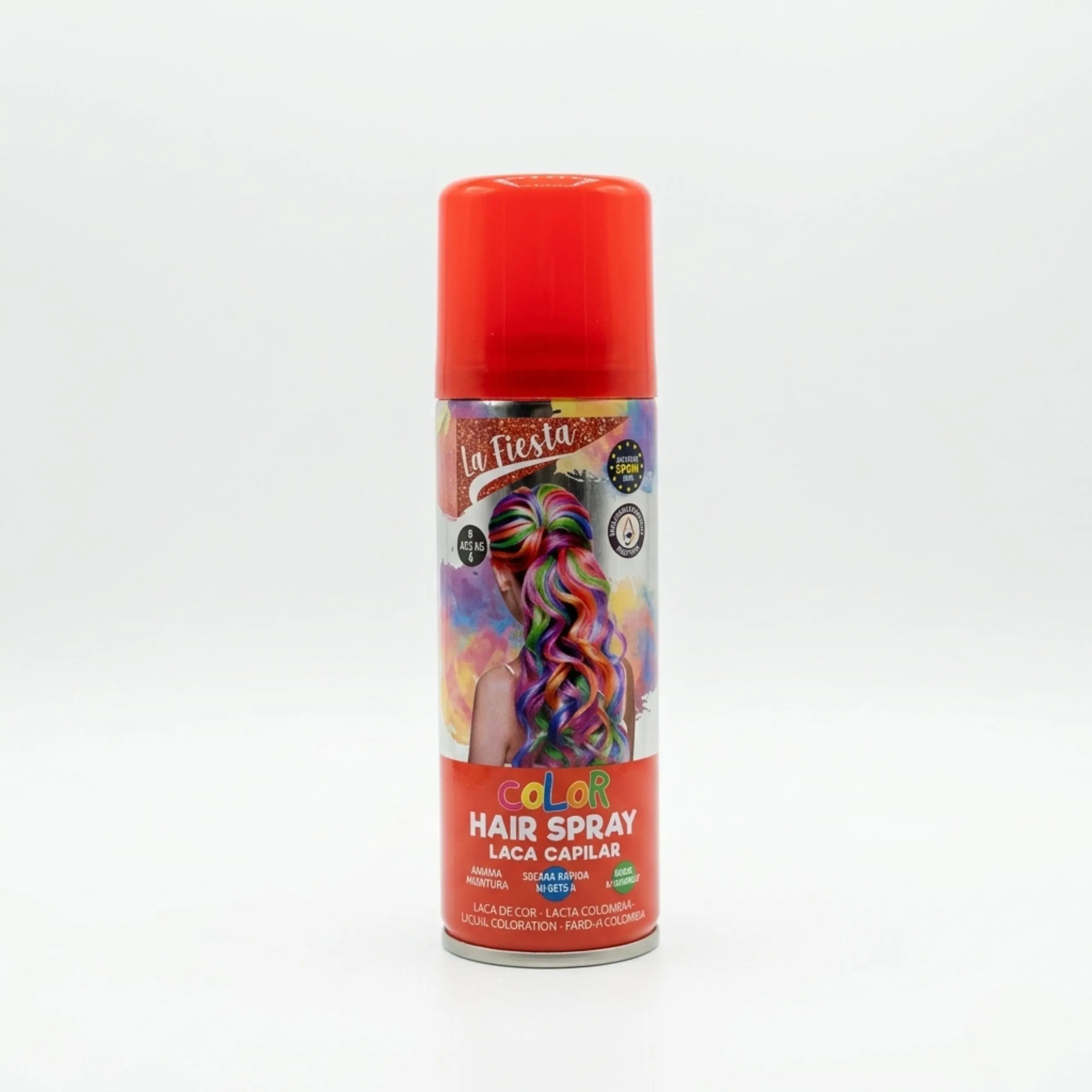 Spray de Color Naranja «La Fiesta» Bote de laca capilar de color naranja para cambio de look instantáneo y temporal en spray.