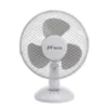 Ventilador de Mesa DVTECH – Vista Frontal Ventilador de mesa silencioso marca DVTECH en color blanco con rejilla de seguridad y 2 velocidades para escritorio.
